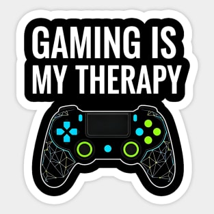 Gaming Is My Therapy - Neon Geometric Controller Design Sticker